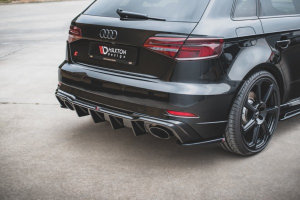 MAXTON DESIGN - Difúzor zadného náraznika  V.2 Audi RS3 8V Sportback Facelift , Čierny lesk  , – Obrázok 4