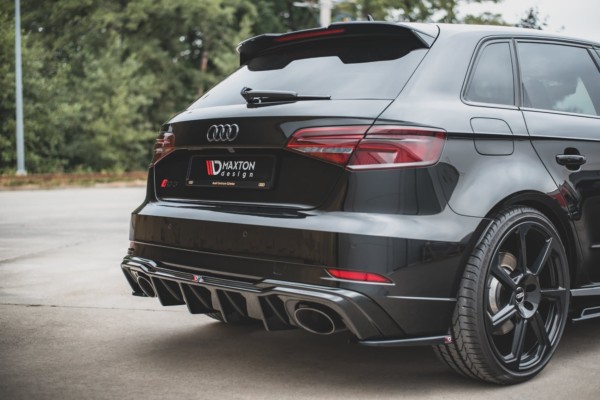 MAXTON DESIGN - Difúzor zadného náraznika  V.2 Audi RS3 8V Sportback Facelift , Čierny lesk  , – Obrázok 5
