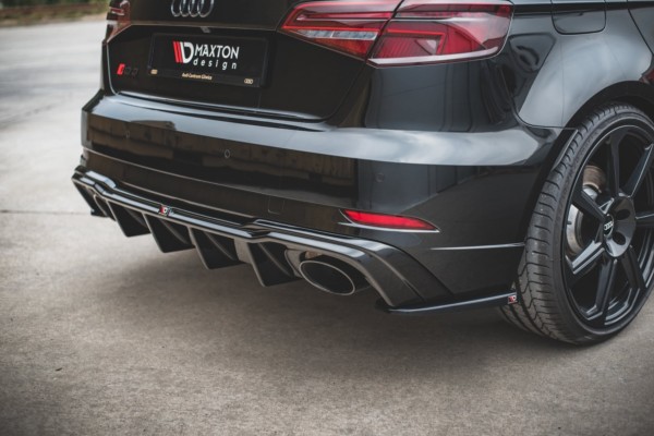 MAXTON DESIGN - Difúzor zadného náraznika  V.2 Audi RS3 8V Sportback Facelift , Čierny lesk  , – Obrázok 6