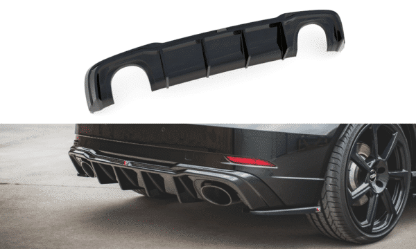 MAXTON DESIGN - Difúzor zadného náraznika  V.2 Audi RS3 8V Sportback Facelift , Čierny lesk  ,