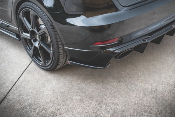 MAXTON DESIGN - Bočné difúzory zadného náraznika V.2 Audi RS3 8V Sportback Facelift , Čierny lesk , – Obrázok 3