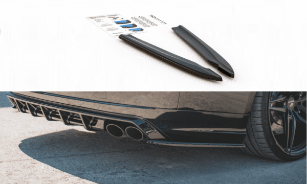MAXTON DESIGN - Bočné difúzory zadného náraznika V.2 Audi S8 D4 Facelift , Čierny lesk ,
