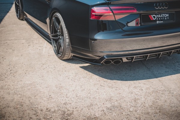 MAXTON DESIGN - Bočné difúzory zadného náraznika V.2 Audi S8 D4 Facelift , Čierny lesk , – Obrázok 2