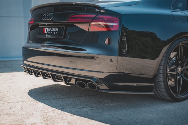 MAXTON DESIGN - Bočné difúzory zadného náraznika V.2 Audi S8 D4 Facelift , Čierny lesk , – Obrázok 4