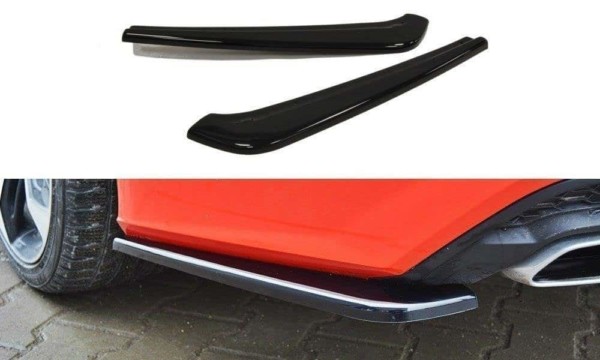 MAXTON DESIGN - Bočné difúzory zadného náraznika AUDI A7 S-LINE (FACELIFT) , Čierny lesk