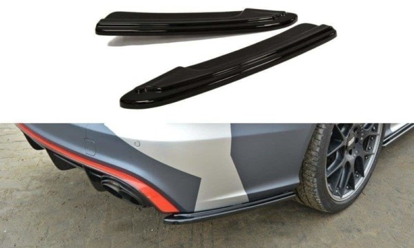 MAXTON DESIGN - Bočné difúzory zadného náraznika Audi RS6 C7 / C7 FL , Čierny lesk
