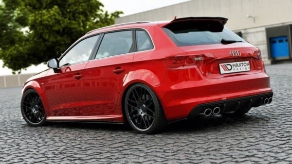 MAXTON DESIGN - Bočné difúzory zadného náraznika Audi S3 / A3 S-Line 8V Hatchback / Sportback , Čierny lesk – Obrázok 2