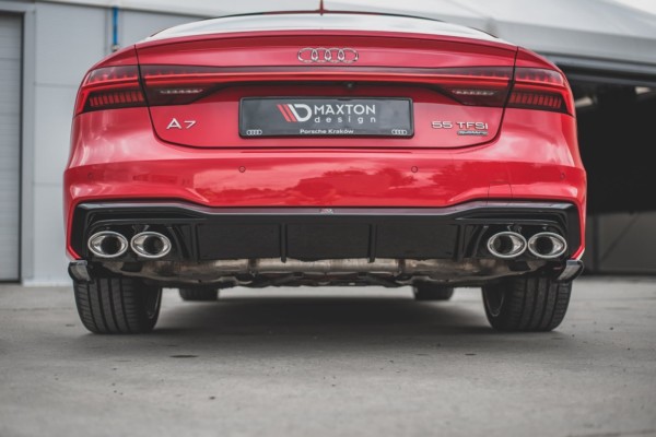 MAXTON DESIGN - Difúzor zadného náraznika  + Výfuk - koncovky Audi A7 C8 S-Line , Čierny lesk  ,Chrome – Obrázok 9