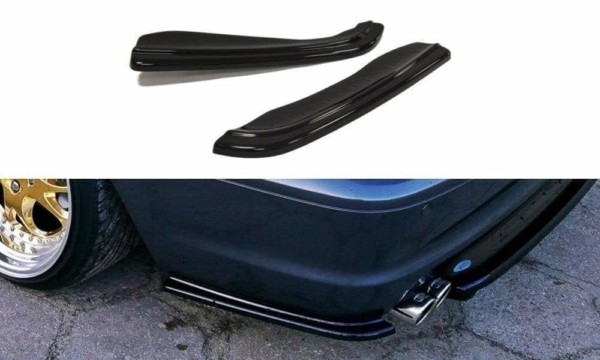 MAXTON DESIGN - Bočné difúzory zadného náraznika vhodné pre BMW 3 E46 MPACK COUPE , Čierny lesk