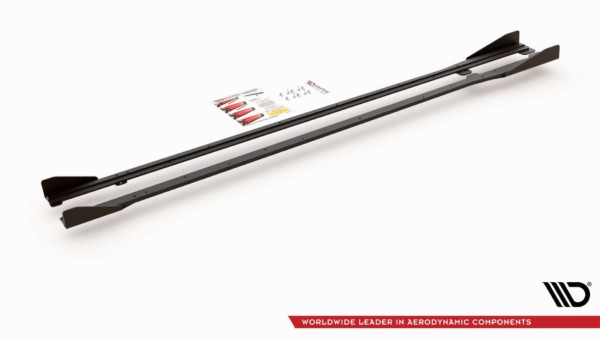 MAXTON DESIGN - Racing Durability Lišty pod prahy + Splitre VW Golf 7 R / R-Line Facelift , Black + Gloss Flaps – Obrázok 6