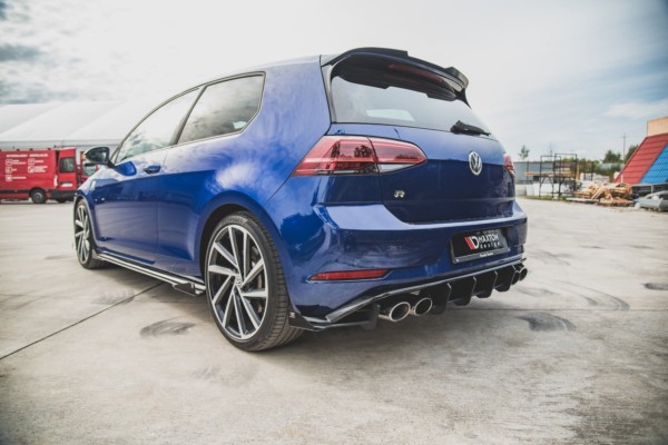 MAXTON DESIGN - Racing Durability Lišty pod prahy + Splitre VW Golf 7 R / R-Line Facelift , Black + Gloss Flaps – Obrázok 5
