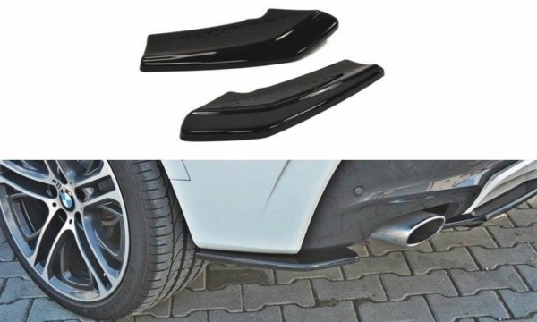 MAXTON DESIGN - Bočné difúzory zadného náraznika for vhodné pre BMW X4 M-PACK , Čierny lesk
