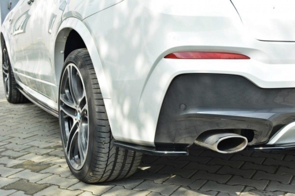 MAXTON DESIGN - Bočné difúzory zadného náraznika for vhodné pre BMW X4 M-PACK , Čierny lesk – Obrázok 3