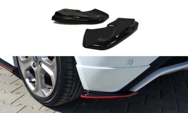 MAXTON DESIGN - Bočné difúzory zadného náraznika Ford Fiesta ST / ST-Line Mk7 FL , Čierny lesk