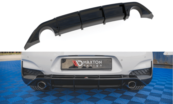 MAXTON DESIGN - Difúzor zadného náraznika  V.3 Hyundai I30 N Mk3 Hatchback , 
Čierny lesk 
 
,