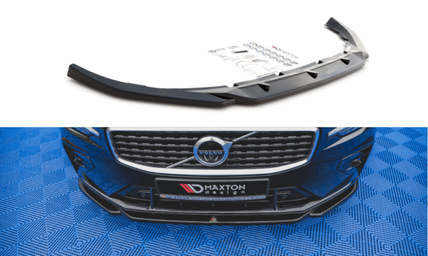 MAXTON DESIGN - Spoiler pod Predný náraznik   V.2 Volvo S60 R-Design Mk3 , Čierny lesk