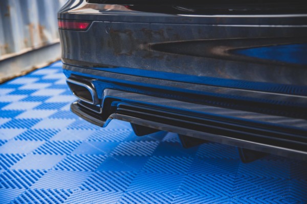 MAXTON DESIGN - Stredový spoiler pod zadný náraznik (with vertical bars) Volvo S60 R-Design Mk3 , Čierny lesk – Obrázok 4