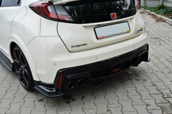 MAXTON DESIGN - Bočné difúzory zadného náraznika HONDA CIVIC IX TYPE R , Čierny lesk – Obrázok 3