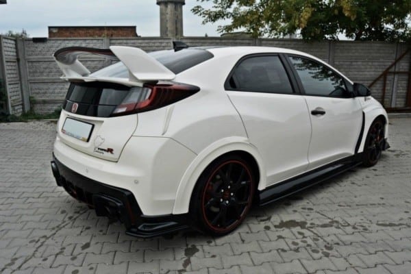 MAXTON DESIGN - Bočné difúzory zadného náraznika HONDA CIVIC IX TYPE R , Čierny lesk – Obrázok 4