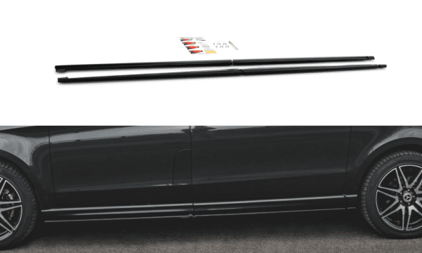 MAXTON DESIGN - Lišty pod prahy Mercedes-Benz V-Class Long AMG-Line W447 Facelift , Čierny lesk
