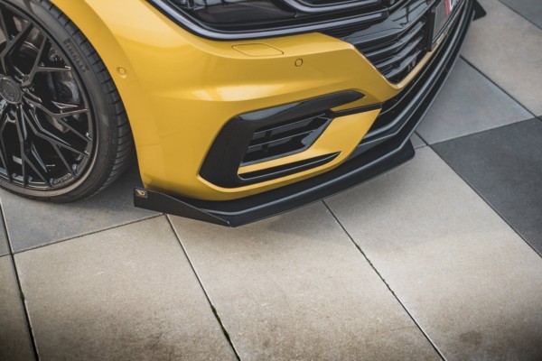 MAXTON DESIGN - Racing Durability Spoiler pod Predný náraznik   + Splitre Volkswagen Arteon R-Line , Black + Gloss Flaps – Obrázok 3
