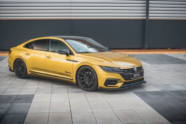 MAXTON DESIGN - Racing Durability Spoiler pod Predný náraznik   + Splitre Volkswagen Arteon R-Line , Black + Gloss Flaps – Obrázok 5
