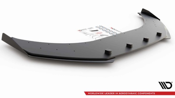 MAXTON DESIGN - Racing Durability Spoiler pod Predný náraznik   + Splitre Volkswagen Arteon R-Line , Black + Gloss Flaps – Obrázok 6