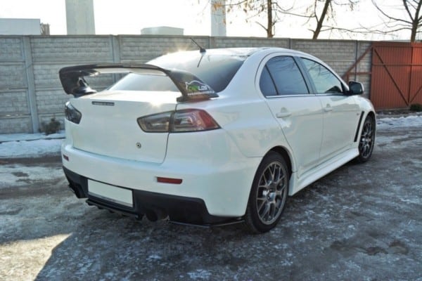 MAXTON DESIGN - Bočné difúzory zadného náraznika Mitsubishi Lancer Evo X , Čierny lesk – Obrázok 5