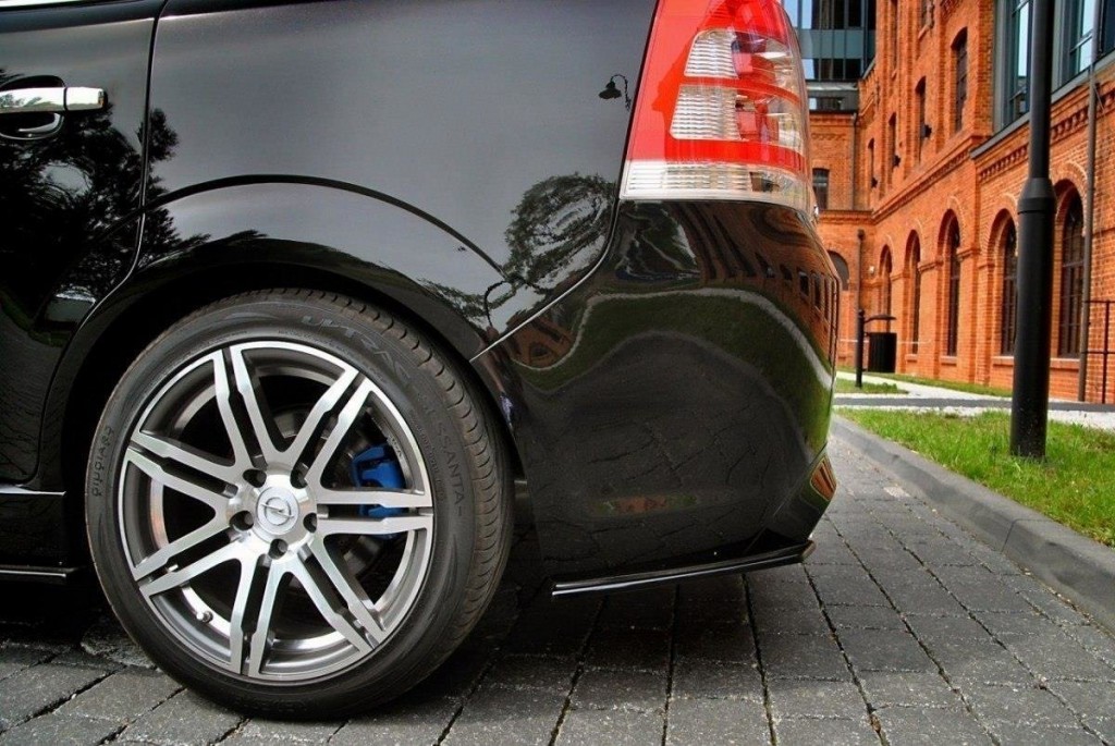 MAXTON DESIGN - Bočné difúzory zadného náraznika OPEL ZAFIRA B OPC / VXR , Čierny lesk