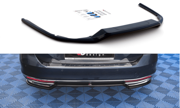 MAXTON DESIGN - Stredový spoiler pod zadný náraznik Volkswagen Passat B8 , Čierny lesk