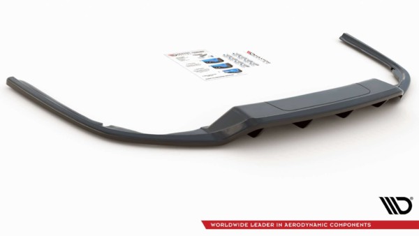 MAXTON DESIGN - Stredový spoiler pod zadný náraznik (with vertical bars) Volkswagen Passat B8 , Čierny lesk – Obrázok 5