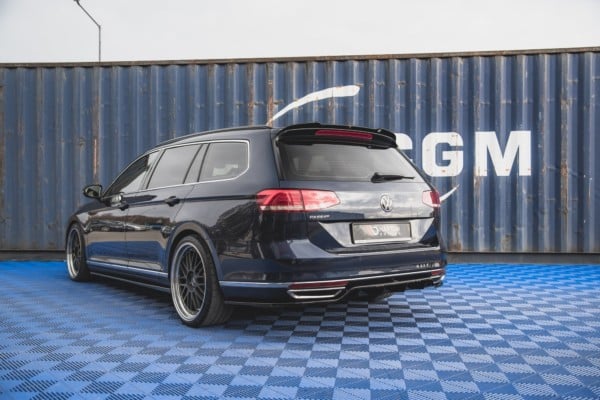 MAXTON DESIGN - Stredový spoiler pod zadný náraznik (with vertical bars) Volkswagen Passat B8 , Čierny lesk – Obrázok 2