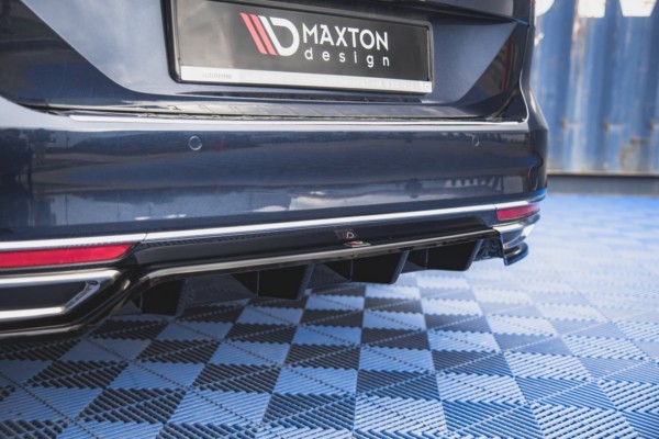 MAXTON DESIGN - Stredový spoiler pod zadný náraznik (with vertical bars) Volkswagen Passat B8 , Čierny lesk – Obrázok 4
