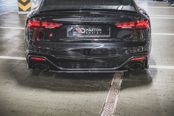MAXTON DESIGN - Stredový spoiler pod zadný náraznik Audi RS5 F5 Facelift , Čierny lesk – Obrázok 2