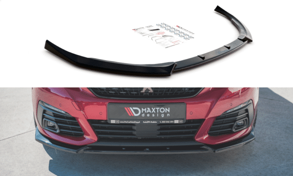 MAXTON DESIGN - Spoiler pod Predný náraznik   V.1 Peugeot 308 GT Mk2 Facelift , Čierny lesk 


,