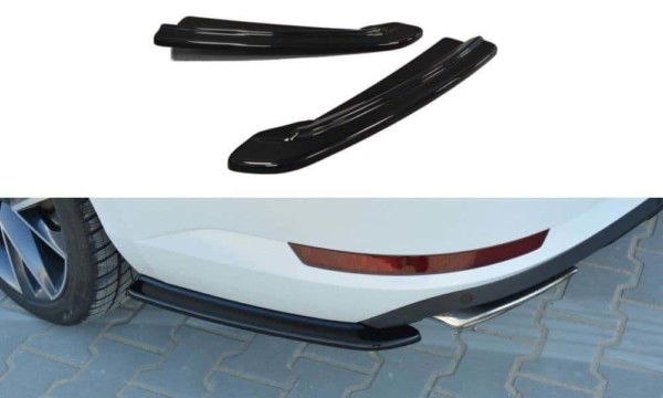 MAXTON DESIGN - Bočné difúzory zadného náraznika Skoda Superb Mk3 Hatchback / Combi , Čierny lesk