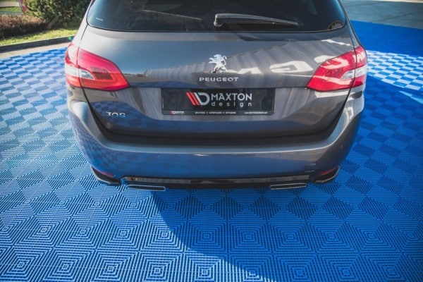 MAXTON DESIGN - Bočné difúzory zadného náraznika Peugeot 308 SW Mk2, Čierny lesk , – Obrázok 2