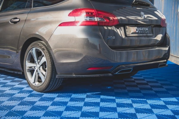 MAXTON DESIGN - Bočné difúzory zadného náraznika Peugeot 308 SW Mk2, Čierny lesk , – Obrázok 3