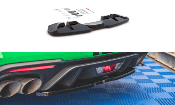 MAXTON DESIGN - Stredový spoiler pod zadný náraznik Ford Mustang GT Mk6 Facelift , Čierny lesk