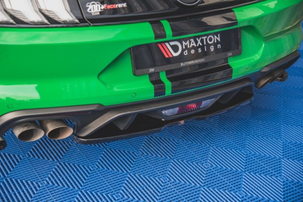 MAXTON DESIGN - Stredový spoiler pod zadný náraznik Ford Mustang GT Mk6 Facelift , Čierny lesk – Obrázok 5