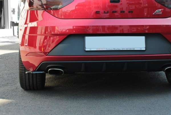 MAXTON DESIGN - Bočné difúzory zadného náraznika V.1 Seat Leon Cupra Mk3 FL Hatchback , Čierny lesk – Obrázok 2