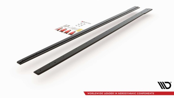 MAXTON DESIGN - Racing Durability Lišty pod prahy Volkswagen Polo GTI Mk6 , čierna matná – Obrázok 7