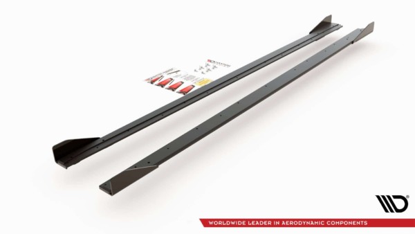 MAXTON DESIGN - Racing Durability Lišty pod prahy + Splitre Volkswagen Polo GTI Mk6 , čierna matná – Obrázok 7