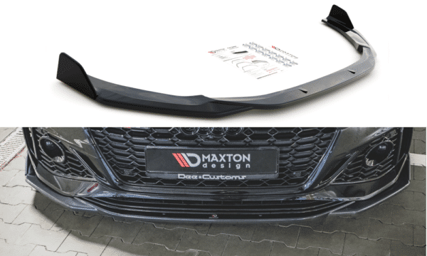 MAXTON DESIGN - Spoiler pod Predný náraznik   + Splitre V.1 Audi RS5 F5 Facelift , Čierny lesk 


 Plus