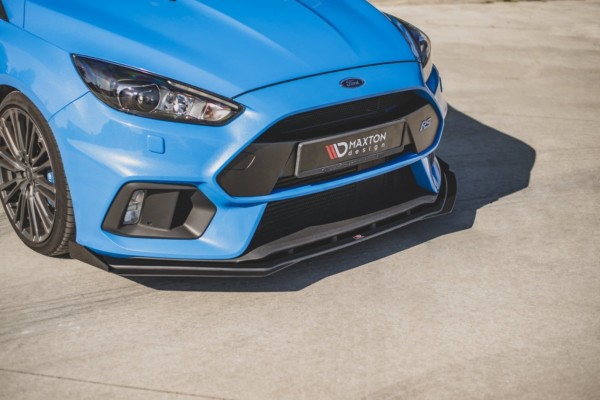MAXTON DESIGN - Racing Durability Spoiler pod Predný náraznik   + Splitre Ford Focus RS Mk3 , Black + Gloss Flaps – Obrázok 4