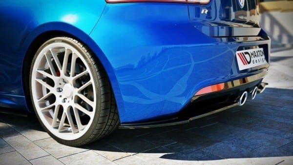 MAXTON DESIGN - Bočné difúzory zadného náraznika VW GOLF VI R , Čierny lesk – Obrázok 3
