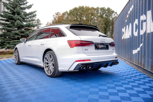 MAXTON DESIGN - Difúzor zadného náraznika  + Výfuk - koncovky Audi A6 C8 S-Line , Čierny lesk  ,Chrome – Obrázok 7