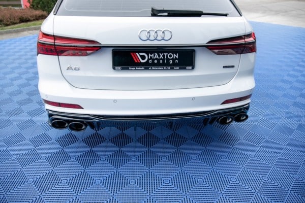 MAXTON DESIGN - Difúzor zadného náraznika  + Výfuk - koncovky Audi A6 C8 S-Line , Čierny lesk  ,Chrome – Obrázok 8