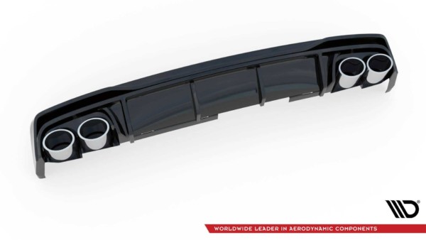 MAXTON DESIGN - Difúzor zadného náraznika  + Výfuk - koncovky Audi A6 C8 S-Line , Čierny lesk  ,Chrome – Obrázok 13