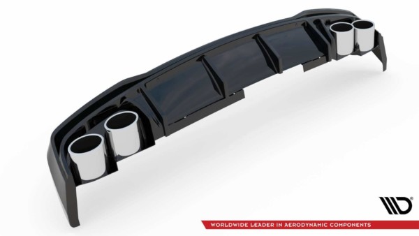 MAXTON DESIGN - Difúzor zadného náraznika  + Výfuk - koncovky Audi A6 C8 S-Line , Čierny lesk  ,Chrome – Obrázok 14